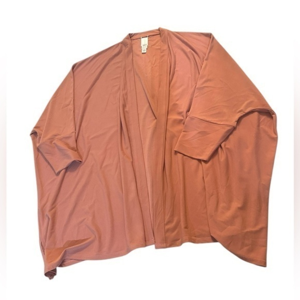 Wynne Layers Open Front Draping Cardigan - Womens Size Medium - Coral Color